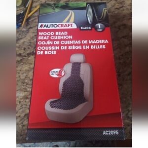 AUTOCRAFT Black Wood Bead Seat Cushion AC2095 1 Seat Airbag Safe NEW